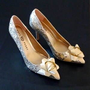 Katie Perry Gold Glitter Pumps Sz 8.5/9